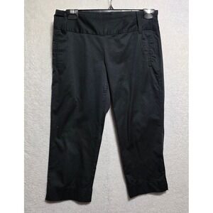 Banana Republic Martin Fit Black Cropped Pants Women Size 2 Stretch Cotton Blend